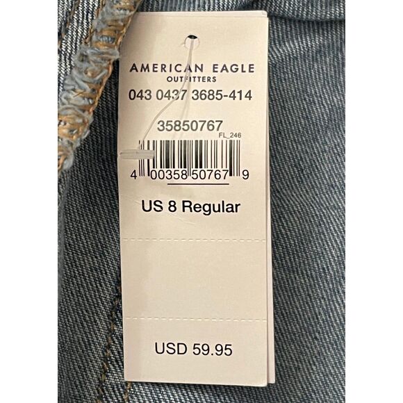AMERICAN EAGLE Elastic waist, Baggy Jean size 8, NO. 3685 - Picture 3 of 8
